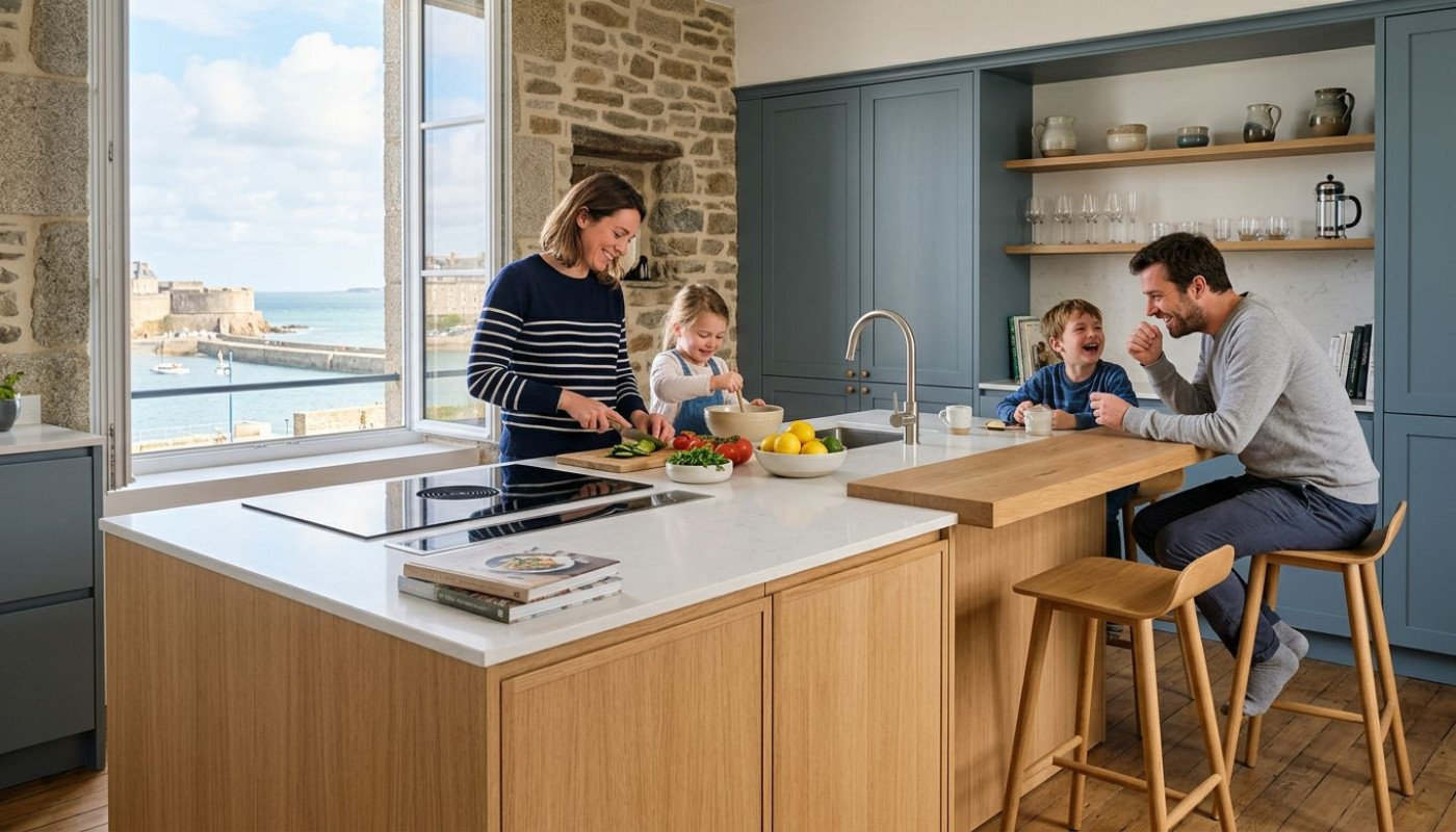 Des îlots aux lignes pures, comment un cuisiniste Saint Malo transforme l’habitat malouin