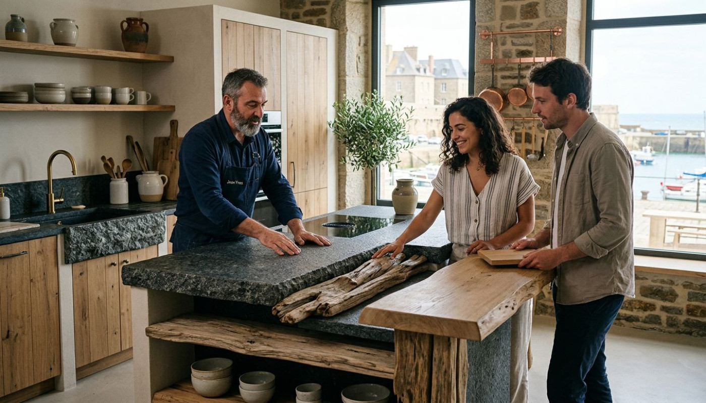 Du granit local au bois flotté : le cuisiniste saint malo réinvente l’artisanat contemporain